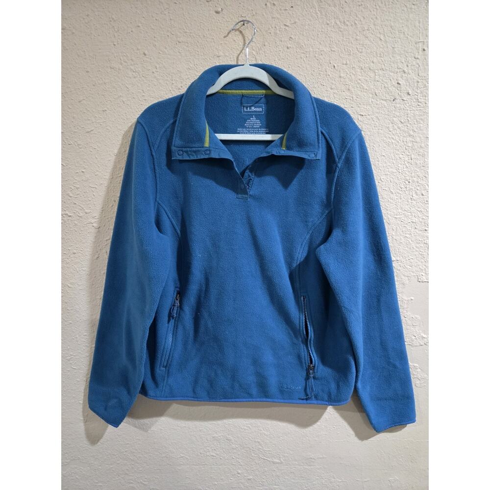 LL Bean Sweater Womens Vintage Fleece Polartec Pullover Quarter Snap 90s, Large